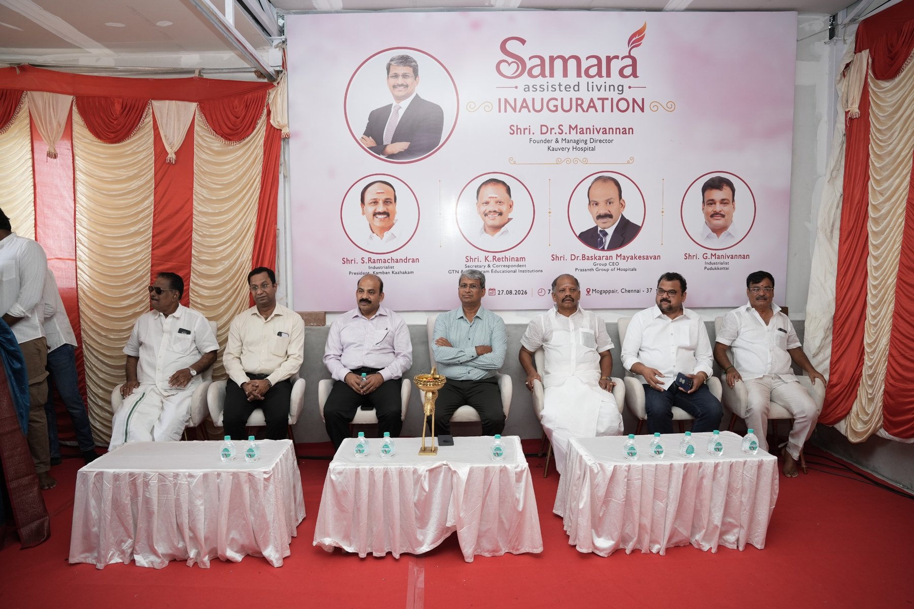 Dignitaries on stage at the Samara Assisted Living inauguration